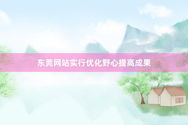 东莞网站实行优化野心提高成果